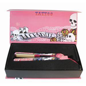 HERSTYLER 1-Inch Pink Dual Voltage Tattoo Flat Iron