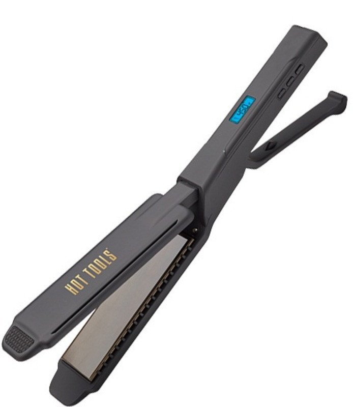 HOT TOOLS 1.75-Inch Gold Titanium Digital Dual Voltage Flat Iron - Style Your Hair Like a Pro!